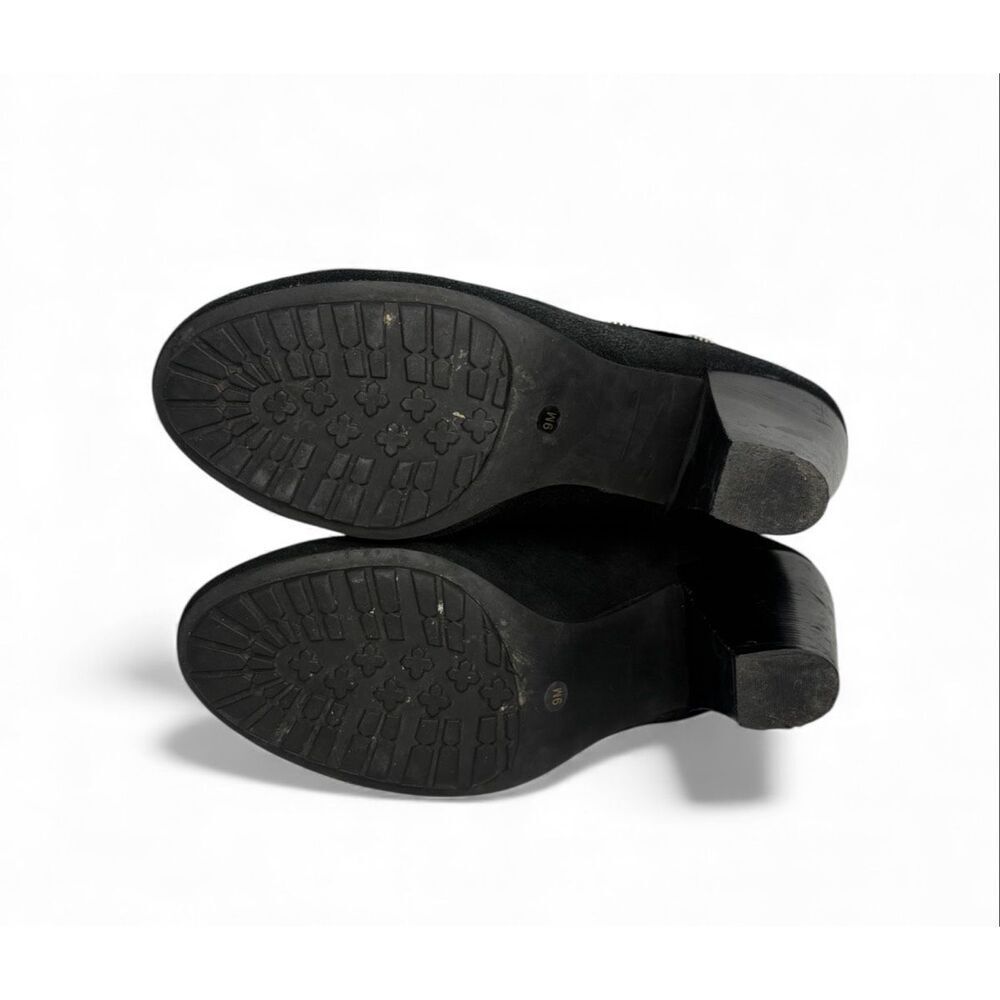 Michael Kors Black Leather Fold-Over Ankle Booties Zip Heel Women 9 - Picture 10 of 10